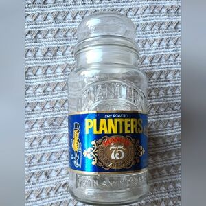 Vintage 1981 Planters 75th Anniversary Glass Decanter Jar